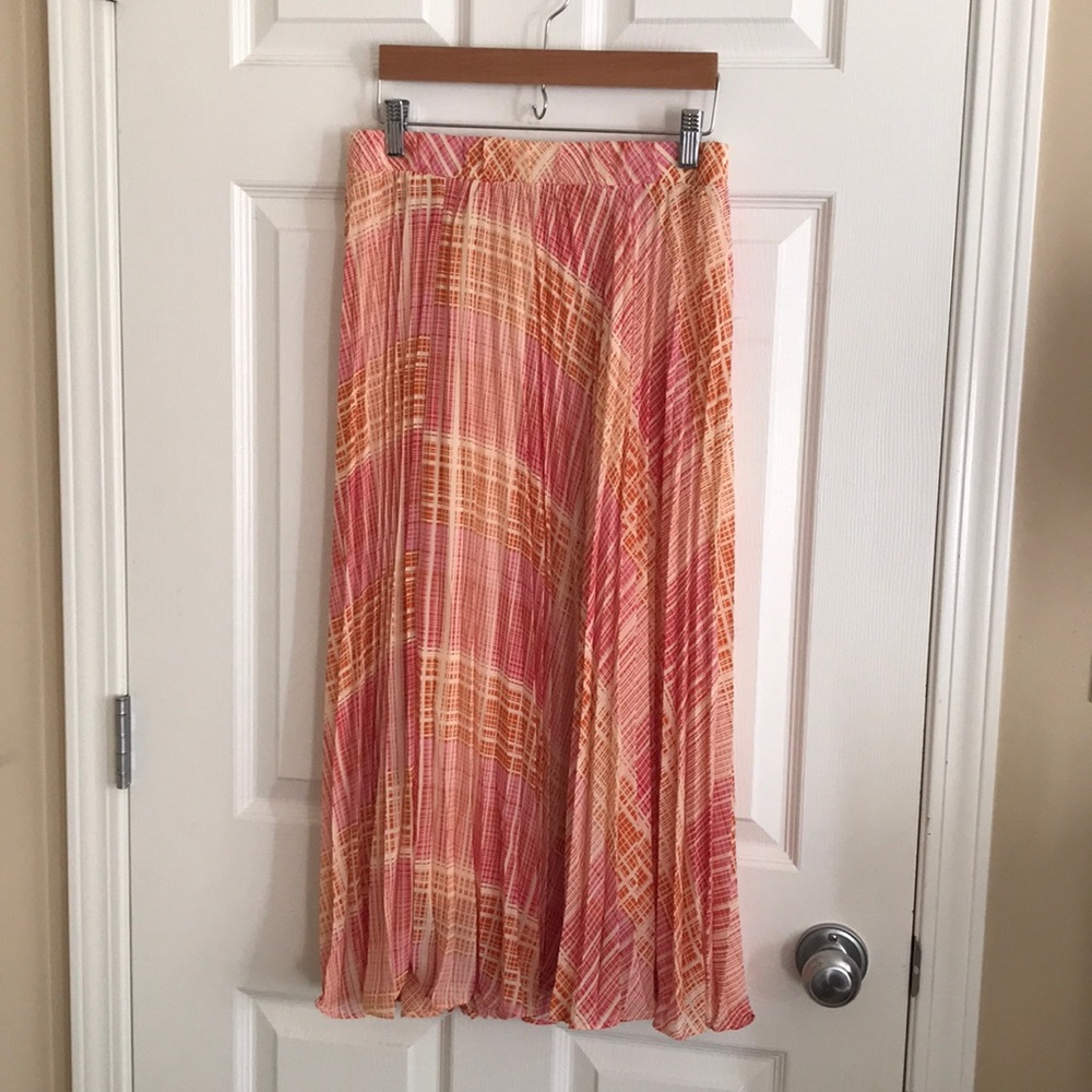 H&M sunset plaid pleated skirt